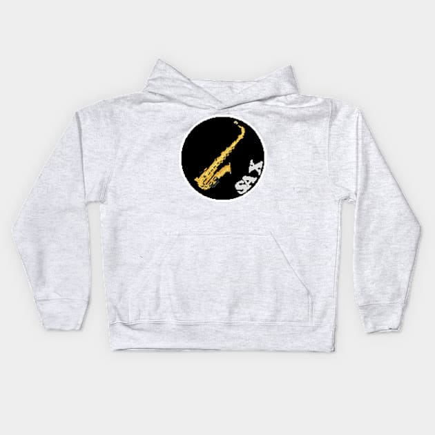 Rock Battle Card Game Saxophone Icon (Sax) Kids Hoodie by gkillerb